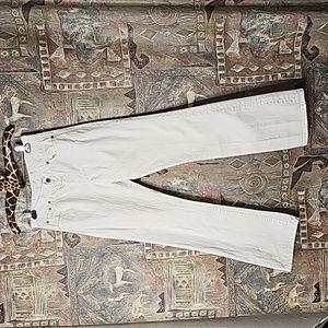 Lucky Brand Dungarees Easy Rider white stretch button fly jeans Made in USA